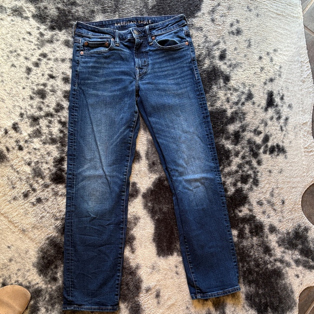 American Eagle Outfitters Men's Classic Blue Straight Jeans